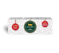 Tutto Tovaglioli Buone Feste, Scorta da 12 Confezioni da 20 Tovaglioli in Airlaid finemente decorati, Eleganti, in cartatessuto 40x40cm, Ideali per la Tavola Natalizia.