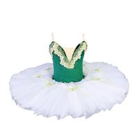 tutù da Balletto per Bambine, Body da Danza Classica, Abito con Canotta, tutù Ricamato Costume da Ballo Vestito da Competizione,M,160