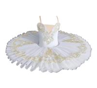 tutù da Balletto Professionale per Bambine, Rosa per Bambini Donne E Adulti tutù da Pancake Costumi da Ballerina per Feste,Bianca,160