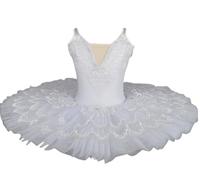 tutù da Ballo per Ragazze, Il Lago dei cigni, tutù a Pancake, Cigno, Abbigliamento da palcoscenico, Concorso, Concorso, Costumi,Bianca,120