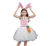 Tutu di coniglio pasquale | Costume tutu coniglietto pasquale spogliatoio da coniglio - Abito da balletto a coda di coniglio con tasca per carota, fascia per lepre, papillon e coda di coniglio