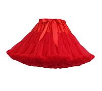 Tutu Donna Gonna Tulle Corta tutù per Danza Ballerina Gonne in Tulle Vaporosa Corte Gonnellina di Tulle Carnevale Sottogonna Rockabilly per Abito da Sposa Festa Costume Principessa Puffy Rosso
