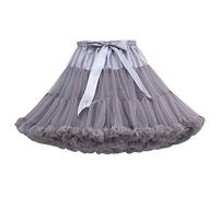 Tutu Donna Gonna Tulle Corta tutù per Danza Ballerina Gonne in Tulle Vaporosa Corte Gonnellone Gonnellina di Tulle Carnevale Sottogonna Rockabilly per Abito da Sposa Festa Costume Principessa Grigio