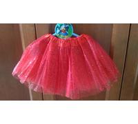 Tutu Elastica Brillante Rosso per Bambine Festa Costume Balletto Danza 22-36 CMS