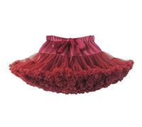 Tutu per bambina Gonna tutu per bambina morbida e soffice con copertura per pannolini Tutu per neonato per ragazze Gonna in tulle con fiocco rosso vino XS 0-1 anni
