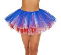 Tutù per donne adulti gonne in tulle per donne classiche 5 strati gonna da ballo per ragazze Halloween vintage tutù gonne, Bandiera, Taglia Unica