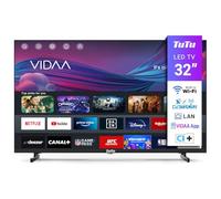 TuTu TUV32HQ1B Smart TV 32 Pollici (80 cm) Televisori con Wi-Fi, Triplo Tuner (DVB-T/T2, DVB-C, DVB-S/S2), App Store, HDMI, USB, Modalità hotel