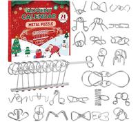 Tutukyle Calendario Dell'avvento Rompicapo 2024 per Bambini e Adulti 25 pz Metallo Puzzle Regalo di Natale Giocattoli Educativi Intelligenza per Ragazzi Ragazze