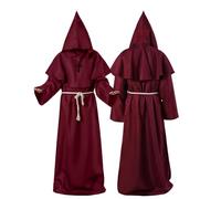 Tutukyle Costume da Monaco Medievale, Abito da Mago Medievale, Abito da Sacerdote Rinascimentale, Oggetti di Scena di Halloween Cosplay per Costumi in Maschera, Mardi Gras(S)