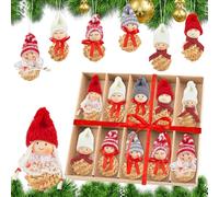 Tutukyle Decorazioni Albero di Natale Angeli Natalizio 10 Pezzi Gnomi Natalizi Piccoli Pendenti Pendenti Elfi Natalizi Piccolo Gnomo Albero di Natale Nanetti di Natale Decorazioni Natalizie per Albero