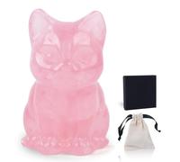 Tutukyle Statuetta di Gatto in Cristallo Rosa, Graziosa Pietra Preziosa Naturale, Rnamento per Casa, Pietre Curative per la Famiglia gli Amic gli Amanti dei Gatti 1.5 Inch