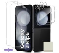 TUTUO [2+2+2 Pack per Samsung Galaxy Z Flip5 / Galaxy Z Flip 5 Screen Protector + 9H Hard Rear Tempered Glass + Camera Lens Protector with Easy Installation Tool,Anti-Scratch HD Soft TPU Interno Film