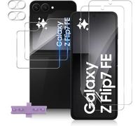 TUTUO 2+2+2 Pezzi Compatibile con Samsung Galaxy Z Flip 7 FE Pellicola Protettiva + Anteriore 9H Vetro Temperato + Fotocamera Pellicola, Soft TPU Dentro Protezione Film, Anti-Scratch HD Protezione