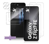 TUTUO 2+2+2 Pezzi per Samsung Galaxy Z Flip 7 FE Pellicola Protettiva + Anteriore 9H Vetro Temperato + Fotocamera Pellicola, Soft 3D TPU Dentro Protezione Film, Anti-Scratch HD Protezione