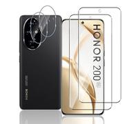 TUTUO 2+2 pezzi Pellicola Protettiva Compatibile con HONOR 200 5G Vetro Temperato + Fotocamera Pellicola, Anti-Graffio, No-Bubble [Facile da Installare] [Durezza 9H] 3D HD Pellicola Protection