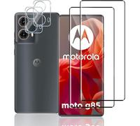 TUTUO Pellicola protettiva compatibile con Motorola Moto G85 5G, [2+2 pezzi] vetro temperato 3D + pellicola protettiva per obiettivo della fotocamera, [antigraffio] [senza bolle] pellicola trasparente