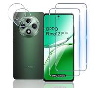 TUTUO per OPPO Reno12 FS (5G/4G) / Reno 12 F (5G/4G) Vetro Temperato, 2+2 Pezzi Pellicola Protettiva + Fotocamera Protezion per OPPO Reno 12F / 12FS, Anti-Graffio, No-Bubble