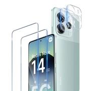 TUTUO Vetro Temperato Compatibile con Xiaomi Redmi Note 14 5G, [2+2 pezzi] Vetrino Pellicola Protettiva + Fotocamera Pellicola, Durezza 9H HD Pellicola Protection, Anti-Graffio, No-Bubble