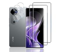 TUTUO Vetro Temperato per VIVO V40 5G, [2+2 pezzi] 3D Pellicola Protettiva + Fotocamera Pellicola, Anti-Graffio, No-Bubble [Durezza 9H] 3D HD Pellicola Protection