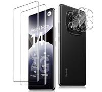 TUTUO Vetro Temperato per Xiaomi Redmi Note 14 Pro 4G, [2+2 pezzi] 3D Pellicola Protettiva + Fotocamera Pellicola, Anti-Graffio, No-Bubble [Durezza 9H] 3D HD Pellicola Protection