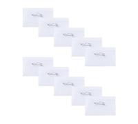 Tutuxio 50 pezzi porta badge con spille, in plastica trasparente con 50 inserti per carte d'identità per riunioni, seminari, mostre, eventi, conferenze, 91 x 62 mm