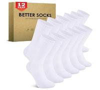 TUUHAW 12 Paia Calzini Uomo Cotone Calze Running Uomo Calzini Sportivi Uomo Invernali Calze Trekking Tennis Ciclismo Calze Basket 39-42, Bianco