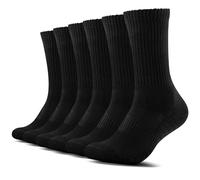 TUUHAW 6 Paia Calzini Uomo e Donna Sportivi Lunghe Cotone Sport Calzettoni con Buona Elasticità Alti Socks Calze Traspiranti Nero 39-42