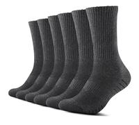 TUUHAW 6 Paia Calzini Uomo e Donna Sportivi Lunghe Cotone Sport Calzettoni con Buona Elasticità Alti Socks Calze Traspiranti Grigio 43-46