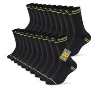 TUUHAW Calze Lavoro Uomo 20 Paia Calzini Da Lavoro Uomo Invernali Cotone Calze Sportivi Antiscivolo Calzini Running Trekking Work Socks 43 46 Nero