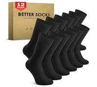 TUUHAW Calze Uomo 12 Paia Calzini Donna Calzini Sportivi Uomo Invernali Calzini Lunghe Calze Running Trekking Ciclismo 39-42, Nero