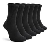 TUUHAW Calze Uomo e Donna Cotone - Calzini Neri 6 Paia per Running, Sportivi, Trekking, Tennis, Basket e Ciclismo