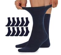TUUHAW Calzini Donna Per Diabetici Calze Senza Elastico 10 Paia Uomo 35-38 Cotone Da Lavoro Blu Scuro Lunghi Invernali Extra Larghi