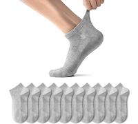 TUUHAW Calzini Uomo Donna Sportivi calze 10 Paia Traspirante Cotone Calze Grigio 47-50