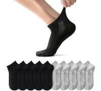 TUUHAW Calzini Uomo Donna Sportivi calze 10 Paia Traspirante Cotone Calze NeroGrigio 47-50