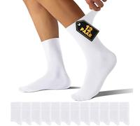 TUUHAW Calzini Uomo Invernali Calze Uomo Bianchi Cotone Calzini Uomo 47-50 12 Paia Calzini Padel Uomo Calze Da Uomo, Bianchi