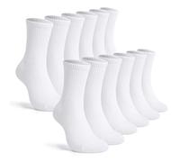 TUUHAW Calzini Uomo Spugna Invernali Cotone Calze Sportive Uomo Bianchi Calze Running Tennis Trekking Padel Ciclismo Palestra Pallavolo Basket 12 Paia