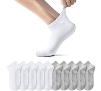TUUHAW Chaussettes Homme Femme de 10 Paires Sport Coton Socquettes Respirant Courtes Chaussettes Blanc Gris 47-50