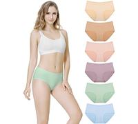 TUUHAW Mutande da Donna Midi Vita in Cotone Elasticizzato Pacco da 6 Multicolore-2-M