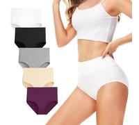 TUUHAW Mutande Donna Pacco da 5 Culotte Vita Alta Slip Cotone Mutantina Elastiche Pantaloncini Post Parto Taglia multicolor1 XL