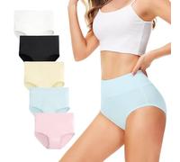 TUUHAW Mutande Donna Pacco da 5 Culotte Vita Alta Slip Cotone Mutantina Elastiche Pantaloncini Post Parto Taglia multicolor2 L