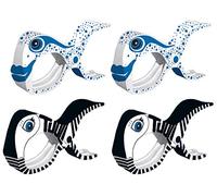 tuuli Accessories Summer Clips Mollette Spiaggia Asciugamano Sdraio Bagno Bucato Passeggino Accessori (2X Nero + 2X Bianco)