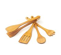 Tuuli Kitchen Set Utensili da Cucina in Legno di Ciliegio (Cucchiaio da Cucina, Spatola da cucina, Pinze per griglia, Forchetta)