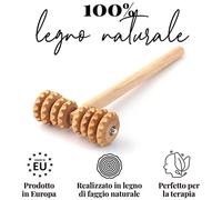 tuuli - Rullo Massaggiatore A Forma Di T In Legno Per La Cellulite, Massaggiatore Linfodrenante In Maderoterapia