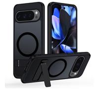 TUUTPU Cover Magnetica Cavalletto per Google Pixel 10/10 Pro Comaptibile con Magsafe, Custodia Traslucido Opaco Schienale con Supporto Invisibile Antiurto Protezione Militare, Glassato Nero