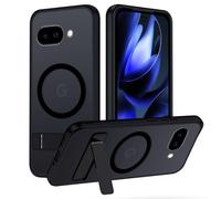 TUUTPU Cover Magnetica Cavalletto per Google Pixel 9A Comaptibile con Magsafe, Custodia Traslucido Opaco Schienale con Supporto Invisibile Antiurto Protezione Militare, Glassato Nero