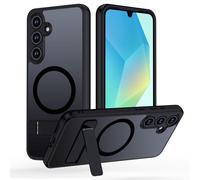 TUUTPU Cover Magnetica Cavalletto per Samsung Galaxy A16 5G Comaptibile con Magsafe, Custodia Traslucido Opaco Schienale con Supporto Invisibile Antiurto Protezione Militare, Glassato Nero