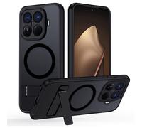 TUUTPU Cover Magnetica Cavalletto per Xiaomi 15T Pro Comaptibile con Magsafe, Custodia Traslucido Opaco Schienale con Supporto Invisibile Antiurto Protezione Militare, Glassato Nero