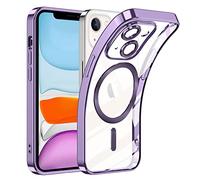 TUUTPU Cover Magnetica per iPhone 13, Custodia Comaptibile con Magsafe Trasparente Antiurto Protezione Copertura della fotocamera Non ingiallente Sottile Silicone Telefono Clear Case, Viola