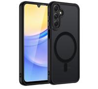 TUUTPU Cover Magnetica per Samsung Galaxy A25 5G, Custodia Traslucida Opaca Posteriore Hard PC con Bumper Silicone TPU Ultra Sottile Antiurto Protettiva Caso, Nero