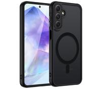 TUUTPU Cover Magnetica per Samsung Galaxy A35 5G, Custodia Traslucida Opaca Posteriore Hard PC con Bumper Silicone TPU Ultra Sottile Antiurto Protettiva Caso, Nero